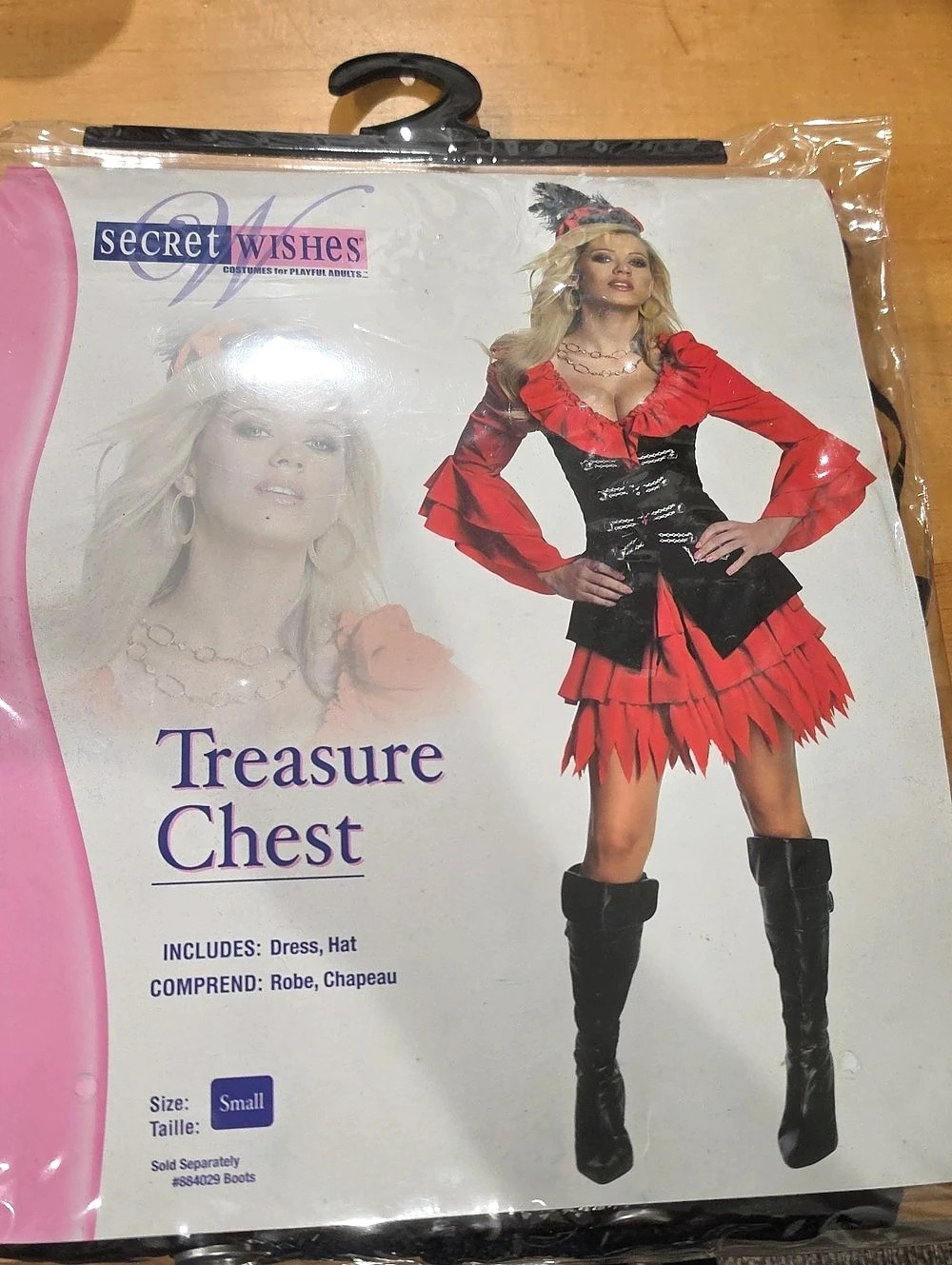 Secret Wishes Treasure Chest Red & Black Costume Size Small NWT